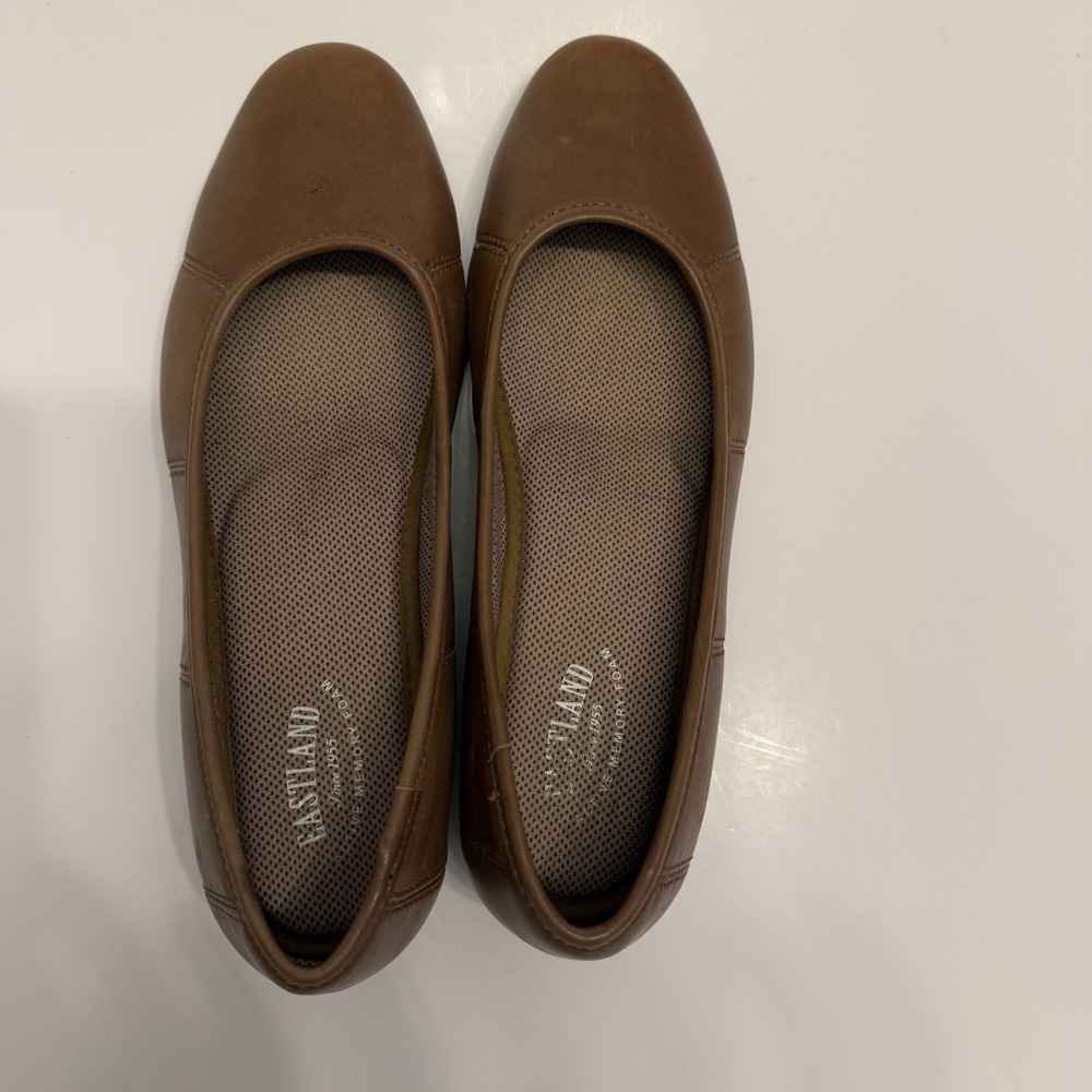 Brown Leather Eastland Hannah 3154-04 Women's Sz‎ 9 Soft Leather Ballet Wedge - Picture 4 of 10